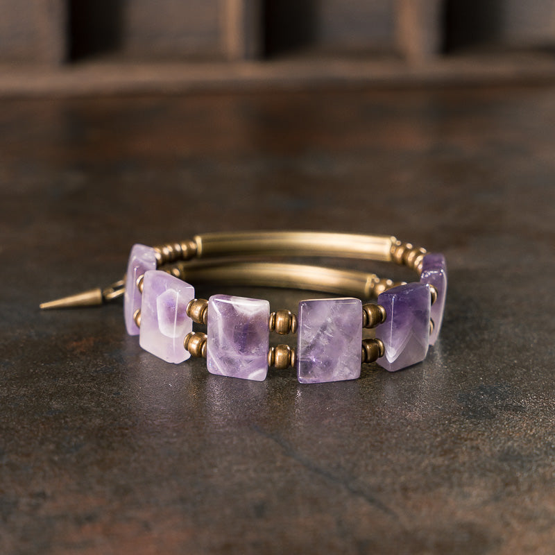 【Tibetan Snow Gaze】Amethyst/Bronze Bracelet