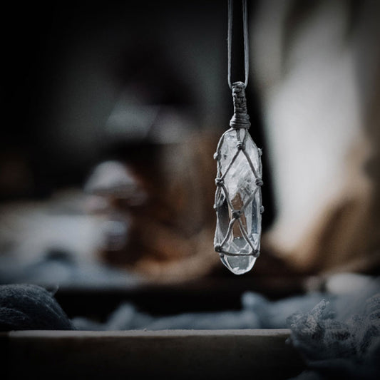 【Ice Prism】White Crystal Spider Web Necklace