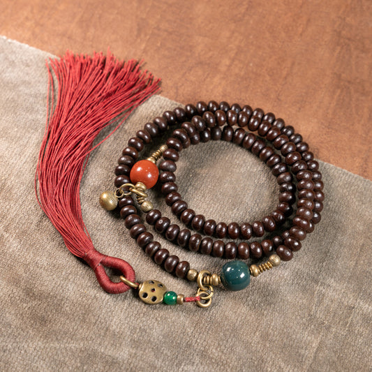 【Immeasurable Light Pattern】108 Purple Gold Bowl Beads