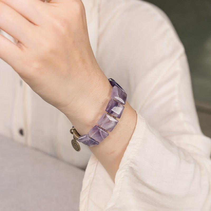【Tibetan Snow Gaze】Amethyst/Bronze Bracelet