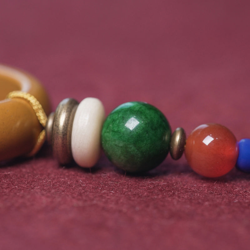 【Pulse of the Wilderness】Tibetan Gobi Jade / Grass Jade Necklace