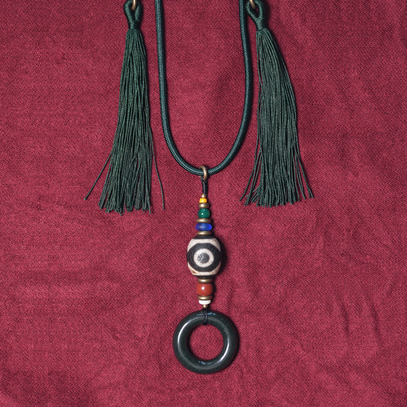 【Qiangtang Backbone】Tibetan Gobi Jade/Natural Dzi Bead Necklace