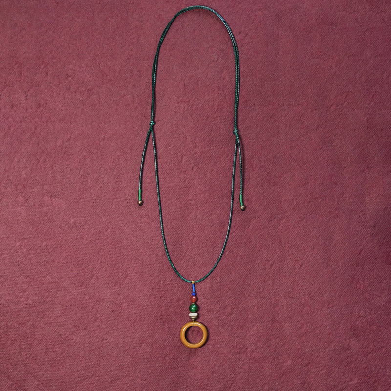 【Pulse of the Wilderness】Tibetan Gobi Jade / Grass Jade Necklace