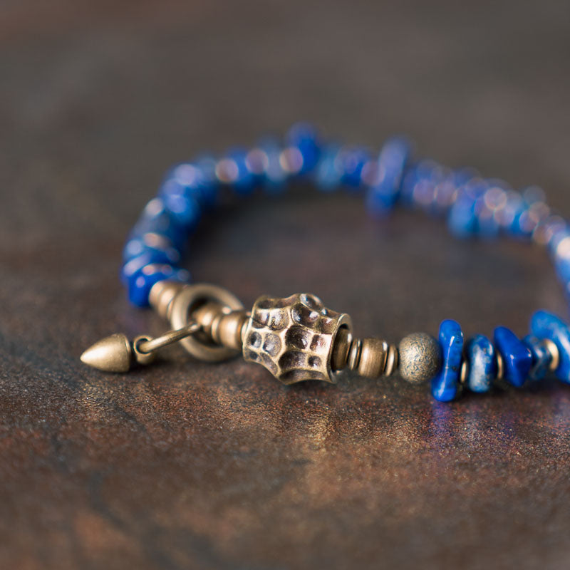 【Physical Aesthetics in the Earth's Veins】Lapis Lazuli/Bronze Bracelet