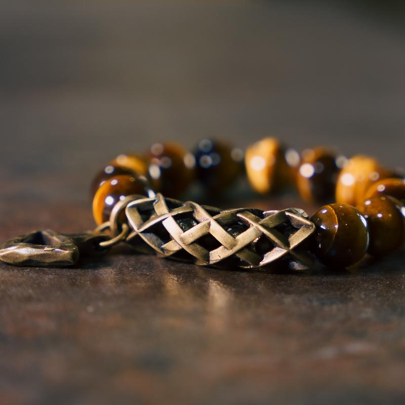 【Rock Veins of Western Tibet】Lightning Pattern Yellow Tiger's Eye Stone Bracelet