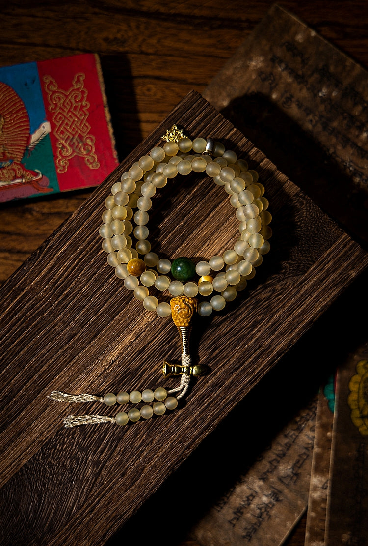 【Zangjiao Star Decree】108 Bead Sheep Horn prayer Bead Bracelet