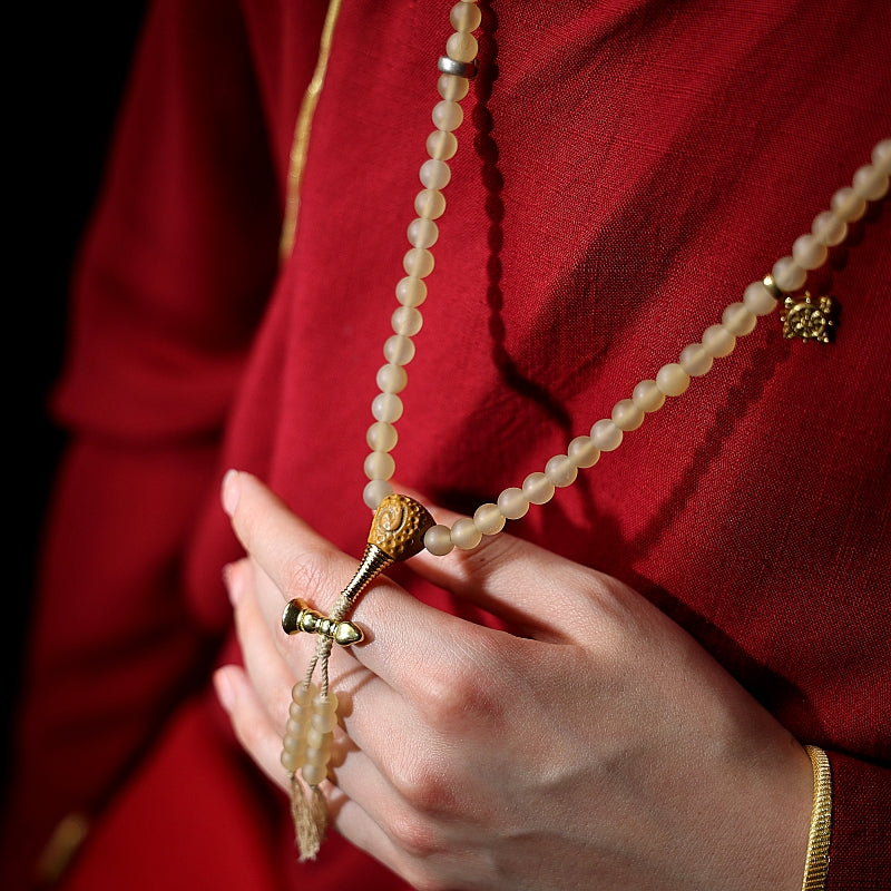 【Zangjiao Star Decree】108 Bead Sheep Horn prayer Bead Bracelet