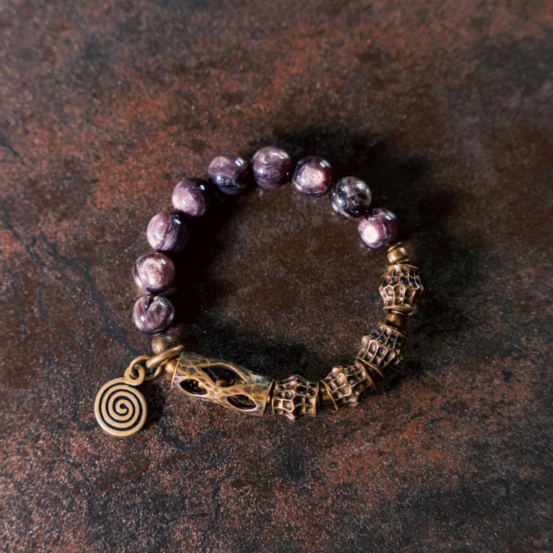 【Lake Skeleton Rainbow Flame】Purple Carp Mica Bracelet