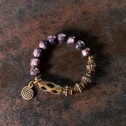 【Lake Skeleton Rainbow Flame】Purple Carp Mica Bracelet