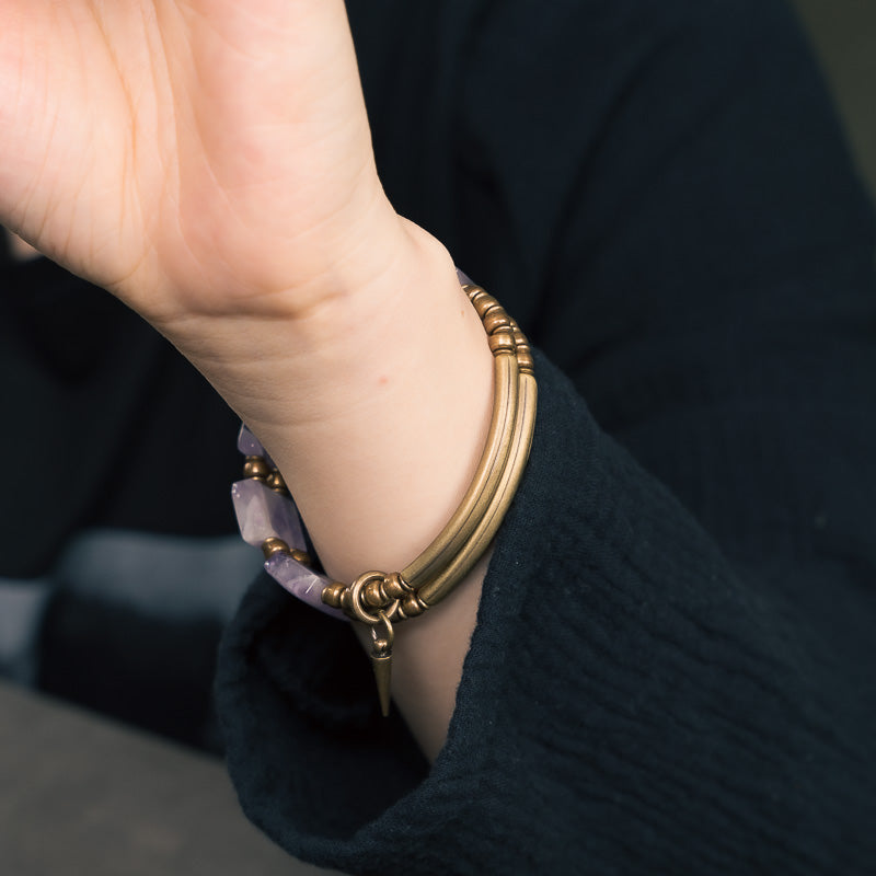 【Tibetan Snow Gaze】Amethyst/Bronze Bracelet