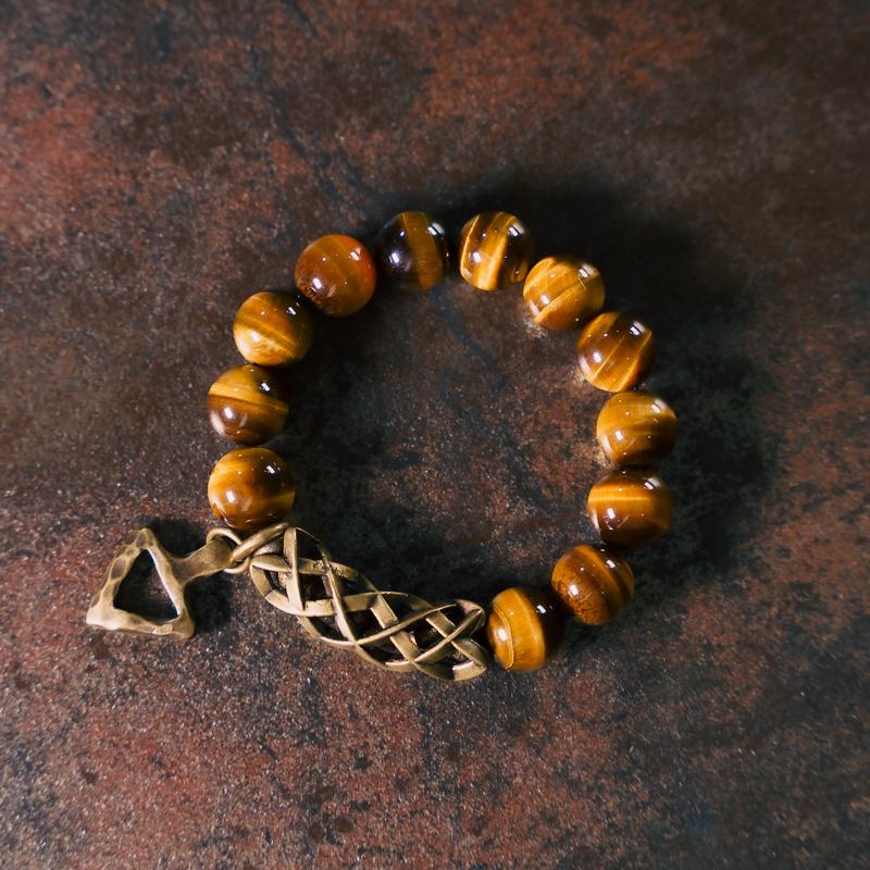 【Rock Veins of Western Tibet】Lightning Pattern Yellow Tiger's Eye Stone Bracelet