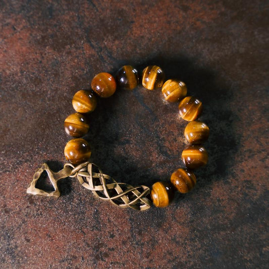 【Rock Veins of Western Tibet】Lightning Pattern Yellow Tiger's Eye Stone Bracelet