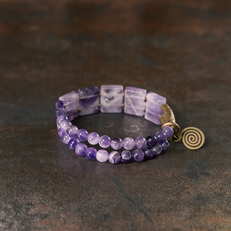 【Tibetan Snow Gaze】Amethyst/Bronze Bracelet