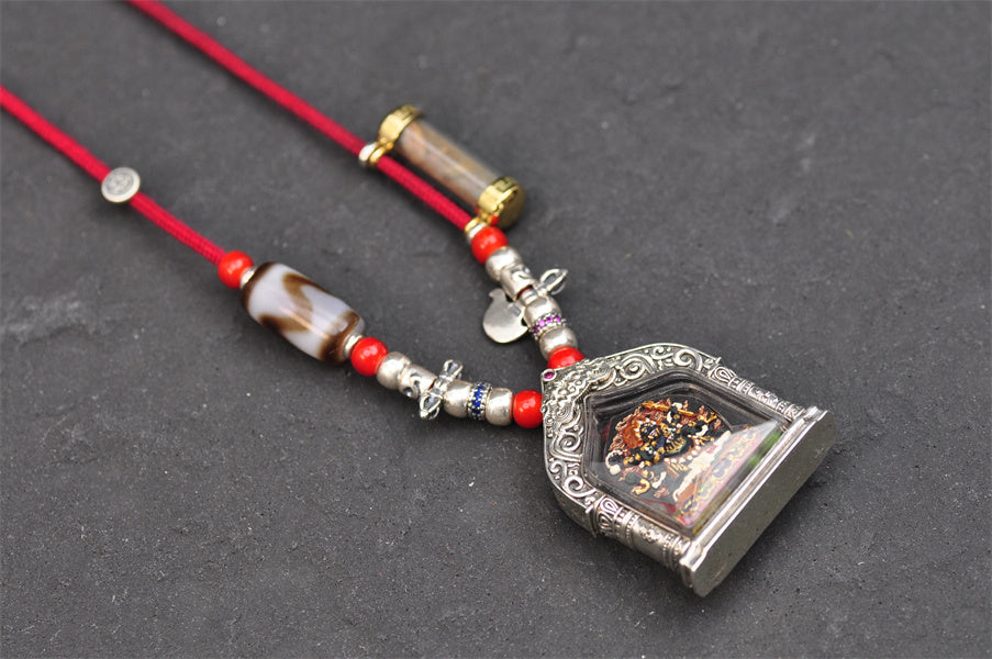 【Soul hand painting】Tibetan hand painted Buddha Pendant