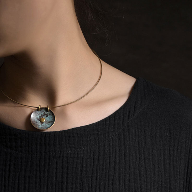 【Renaissance】Dual-Rust Wheel Necklace